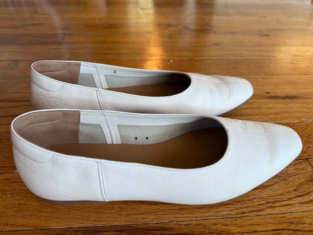 Everlane Italian White Leather Flats Size 8